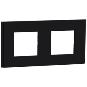 Plaque de finition 2 postes Schneider Unica Déco Signature NU600472 co... pas cher