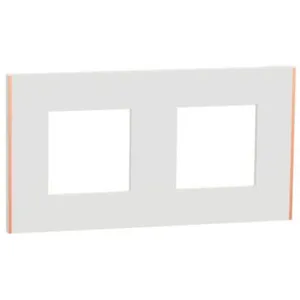 Plaque de finition 2 postes Schneider Unica Déco Subtile NU600442 colo... pas cher