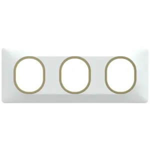 Plaque de finition 3 postes Schneider Ovalis S320706D coloris blanc av... pas cher
