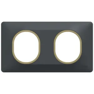 Plaque de finition 2 postes Schneider Ovalis S340704E coloris... pas cher