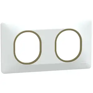 Plaque de finition 2 postes Schneider Ovalis S320704D coloris blanc av... pas cher