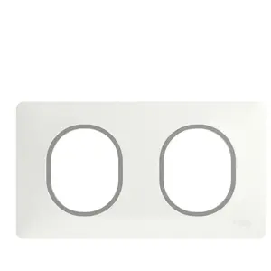 Plaque de finition 2 postes Schneider Ovalis S320704F coloris blanc av... pas cher