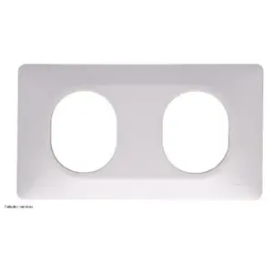 Plaque de finition 2 postes Schneider Ovalis S320704A coloris sauge l.... pas cher