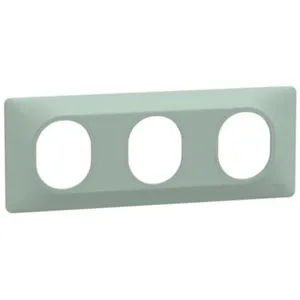 Plaque de finition 3 postes Schneider Ovalis S320706A coloris sauge l.... pas cher