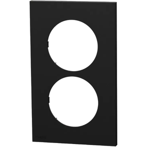 Schneider Plaque Odace Noir Onyx 2 postes 57mm (S940714) pas cher
