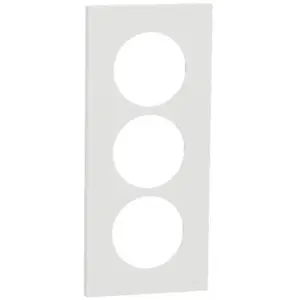 Comparateur de prix : Plaque de finition triple verticale ent. 57 mm Blanc craie Schneider O...