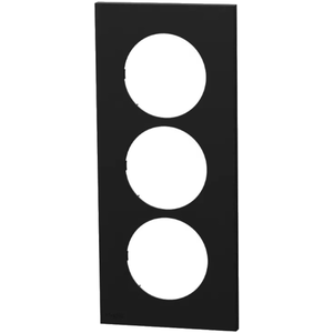 Schneider Plaque Odace Noir Onyx 3 postes 57mm (S940716) pas cher