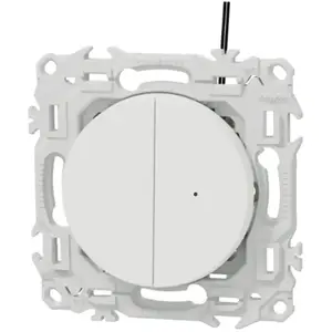 Interrupteur va-et-vient ou poussoir double lumineux Blanc craie Schneider Odace S920273 pas cher