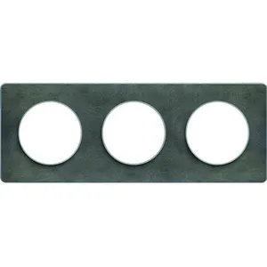 Schneider Plaque décorative 3 postes Odace Touch Gris ardoise Liseré Aluminium pas cher