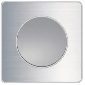 Plaque Simple Odace, Alu Brossé Liseré Aluminium - Schneider pas cher