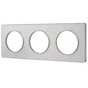 Schneider Plaque décorative 3 postes Odace Touch Aluminium Liseré en aluminium pas cher