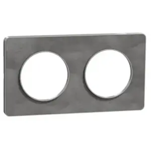 Schneider Plaque 2 postes Odace Touch ardoise liseré aluminiu... pas cher