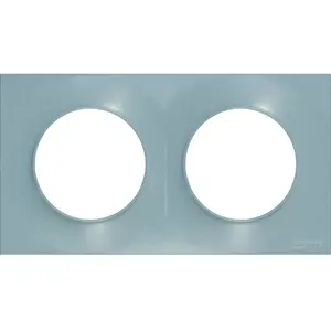 Schneider Plaque de finition 2 postes Odace Styl aluminium pas cher