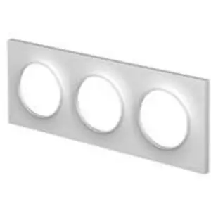Schneider Plaque de finition 3 postes Odace Styl aluminium pas cher