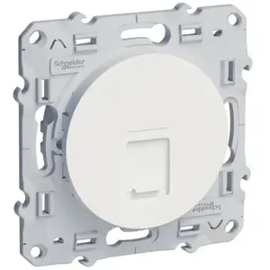 Prise RJ45 encastrable  SCHNEIDER Odace S52A471 - 8 pins Cat.5 blanc