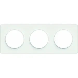 Schneider S520806 Plaque 3 postes Odace Touch Liseré blanc