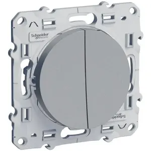 Schneider Double interrupteur va-et-vient SCHNEIDER ELECTRIC Odace alu pas cher