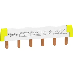 Acti9 iC60 peigne à dents 1P 100A 6 modules de 18mm SCHNEIDER A9XPH106 pas cher