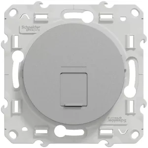 Prise RJ45 Schneider catégorie 6 STP Odace aluminium pas cher