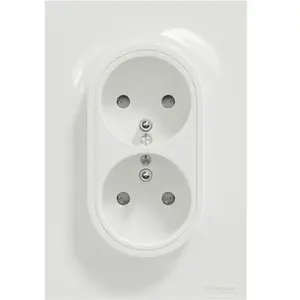 Comparateur de prix : Schneider Prise de courant ODACE 2P+T double blanc à griffes spécial rénovation - - S521089