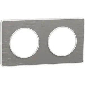 Comparateur de prix : Plaque Schneider Odace Touch Alu Brossé 2 Postes