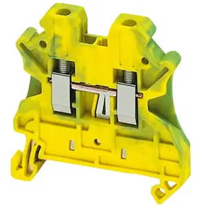 Borne à vis pour conducteur de protection 2 points 2,5mm² vert/jaune SCHNEIDER NSYTRV22PE pas cher