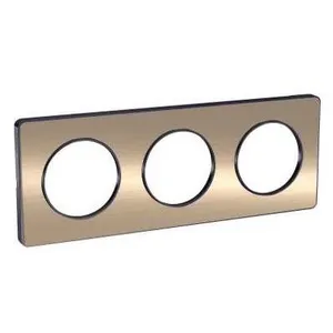 Plaque de finition - Schneider - Odace Touch - Bronze brossé - 3 postes - Intérieur pas cher