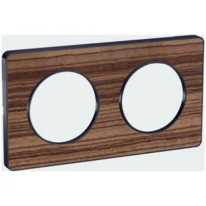 Comparateur de prix : Schneider Plaque Odace Touch - Zebrano liseré anthracite - 2 postes horiz. ou vert.