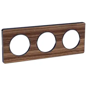Schneider Odace Touch, plaque Bois Zeb avec liseré Anth 3 postes horiz/vert entraxe 71mm (S540806P4) pas cher