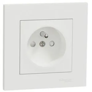 Comparateur de prix : Schneider Lot de 5 prises avec terre Miluz, blanc