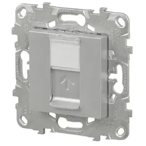 Prise RJ45 - SCHNEIDER - Unica - Aluminium - Blanc - Carré pas cher