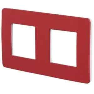 Schneider - Plaque de finition 2 postes rouge cardinal Unica pas cher