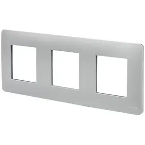Schneider - Plaque de finition 3 postes aluminium Unica pas cher