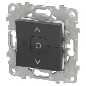 Schneider - Interrupteur volet-roulant 6A connexion rapide anthracite Unica pas cher
