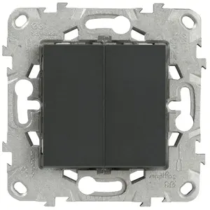 Comparateur de prix : Schneider - Double interrupteur va-et-vient 10A connexion rapide aluminium Unica