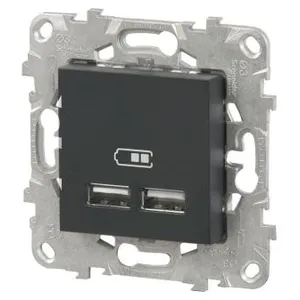 Mécanisme prise usb double Schneider Unica Déco anthracite pas cher