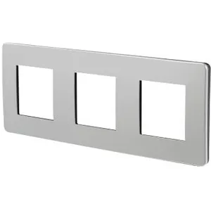 Plaque de finition 3 postes Schneider Unica Studio Métal NU28... pas cher