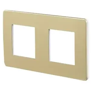 Schneider - Plaque de finition 2 postes doré Unica pas cher