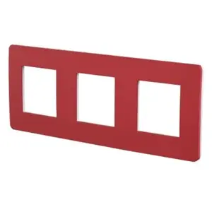 Schneider - Plaque de finition 3 postes rouge cardinal Unica pas cher