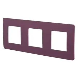 Schneider - Plaque de finition 3 postes prune Unica pas cher