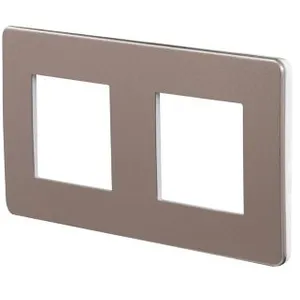 Plaque de finition 2 postes Schneider Unica Studio Métal NU28... pas cher