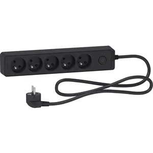 Schneider Rallonge Multiprise SCHNEIDER 5 Prises 2P+T Anthracite 1,5m pas cher