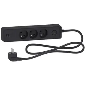 Comparateur de prix : Multiprise 3 prises + 2 usb Schneider Odace anthracite 1.5 m