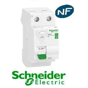 Schneider Interrupteur différentiel 63A XE Resi9 - 4 pas - Type Fsi - Bipolaire - 30mA - 400V CA - Embrochable