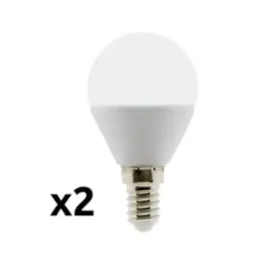 Comparateur de prix : Elexity Zenitech - Lot de 2 ampoules LED sphériques E14 5W - Blanc chaud - 400lm 6500K