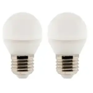 Comparateur de prix : ELEXITY Lot de 2 ampoules LED sphérique 5,2W E27 470lm 2700K (Blanc chaud)