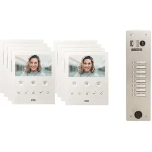 Urmet - Kit vidéo préprogrammé 2VOICE platine et moniteurs 1 rangée 8 ...Vendu parbis-electric
