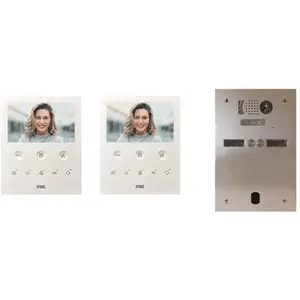 Urmet - Kit vidéo préprogrammé 2VOICE platine et moniteurs 2 rangée 2 boutons KV83/202Vendu parbis-electric