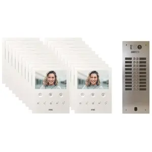 Urmet - Kit vidéo préprogrammé 2VOICE platine et moniteurs 2 rangée 20... pas cher