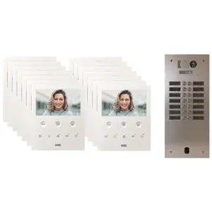 Urmet - Kit vidéo préprogrammé 2VOICE platine et moniteurs 2 rangée 14...Vendu parbis-electric